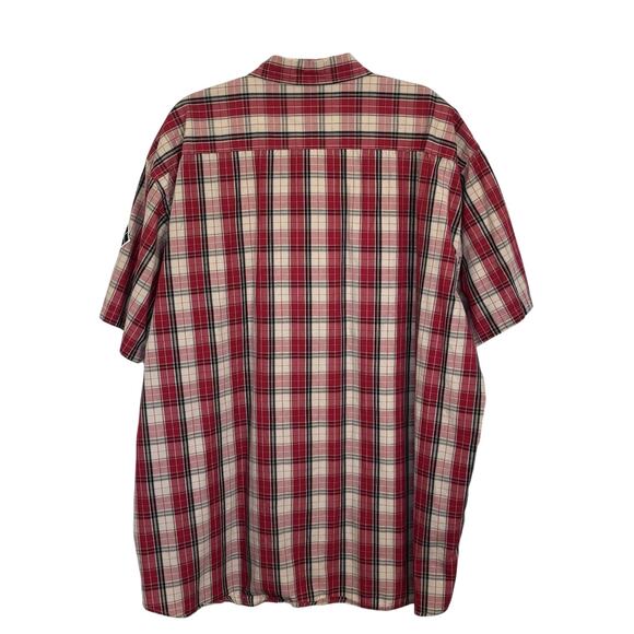 Karl Kani Gold Plaid Button Up Fitted Short Sleeve Shirt Size 3X Casual - Picture 2 of 7